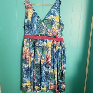 Spring sleeveless dress with pockets plus